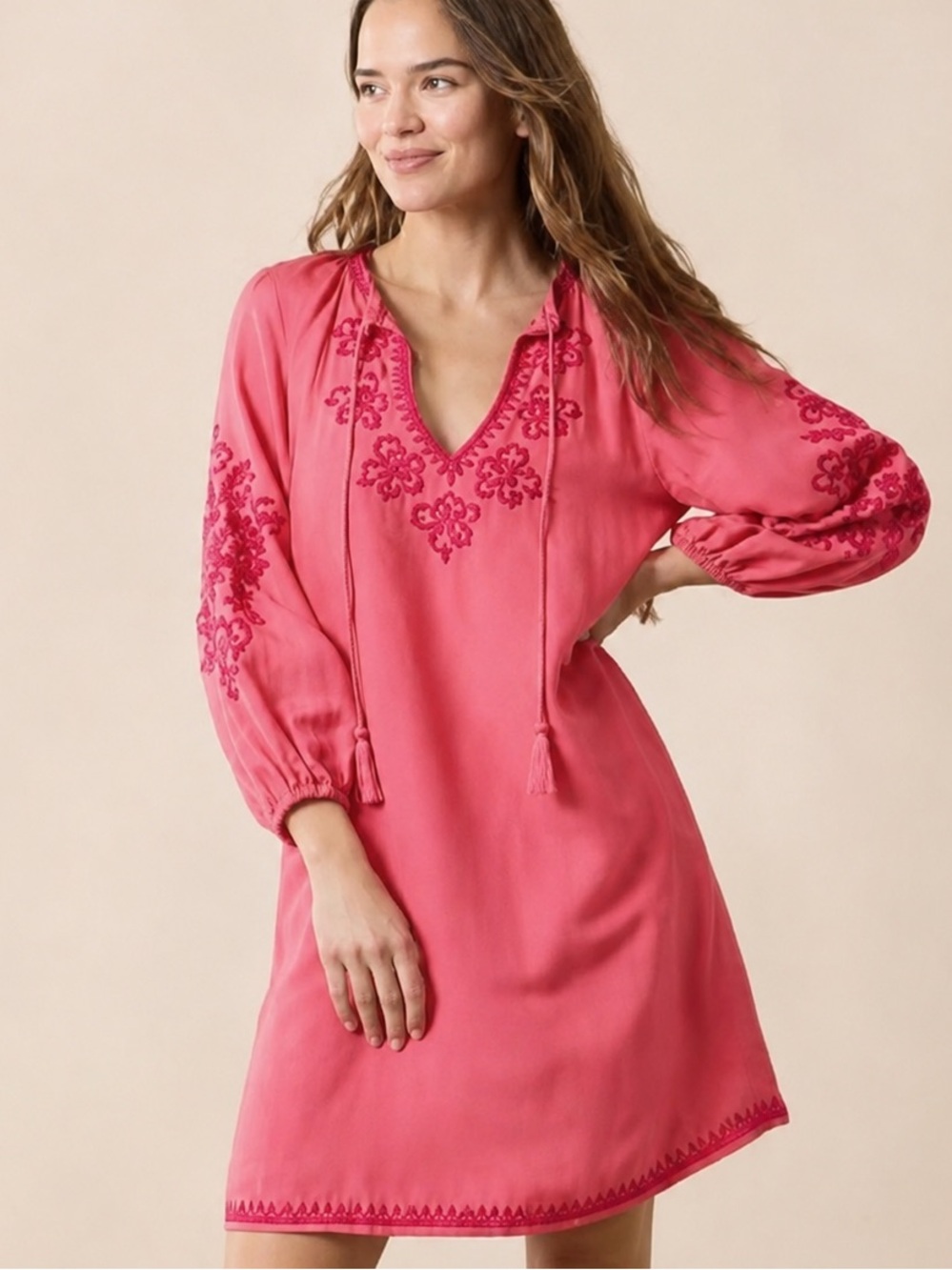 Tommy Bahama  St. Lucia Linen-Blend Embroidered Coverup Dress Size